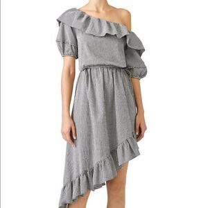 LoveShackFancy Gingham Haley Dress grey size M